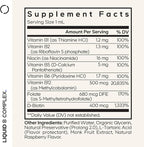 Codeage Liquid B-Complex Supplement with 8 Forms of Vitamin B - Vitamin Thiamine B1, Riboflavin B2, B3, B5, B6, Biotin B7, Active Methylated B9 Folate & B12 - Raspberry Flavor - Non-GMO - 1 fl oz