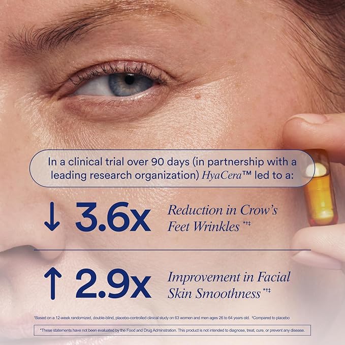 Ritual Hyaluronic Acid Skin Supplement - With Hyabest® and Ceratiq® - HyaCera Clinically Proven to Reduce Wrinkles, Fine Lines & Improve Skin Smoothness** - Vegan - Vanilla - 30 Capsules - 30 Servings
