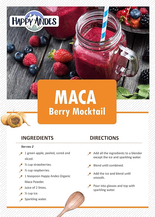 Organic Maca Powder Raw-Non-GMO, USDA Organic, Used for Energy & Fitness, Performance & Mood, for Men & Women, Peruvian Superfood, Favorite After Gym Smoothie,1