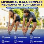 1400MG R Alpha Lipoic Acid, 28-in-1 Stabilized ALA Supplements, Neuropathy Supplements with L-Carnitine, NAC & B-Complex, R-ALA Supplement Antioxidant for Nerve, Brain, Energy丨Vegan, 120 Capsules