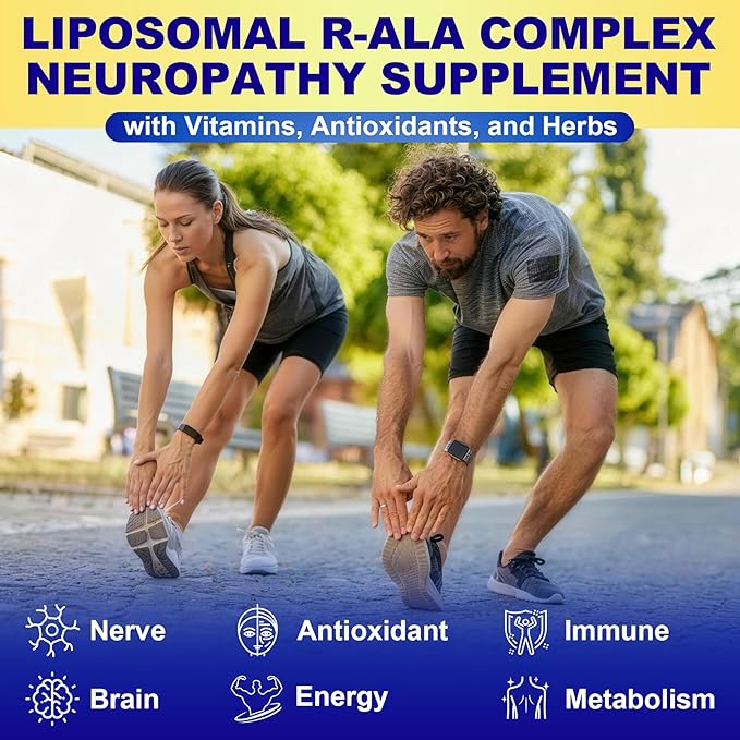 1400MG R Alpha Lipoic Acid, 28-in-1 Stabilized ALA Supplements, Neuropathy Supplements with L-Carnitine, NAC & B-Complex, R-ALA Supplement Antioxidant for Nerve, Brain, Energy丨Vegan, 120 Capsules