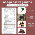 Teeccino Chaga Ashwagandha Tea - Butterscotch Cream - 25 Tea Bags - Organic Mushroom Adaptogenic Herbal Tea, 3x More Herbs than Regular TeaBags, Prebiotic, Caffeine Free, Gluten Free - (Pack of 3)