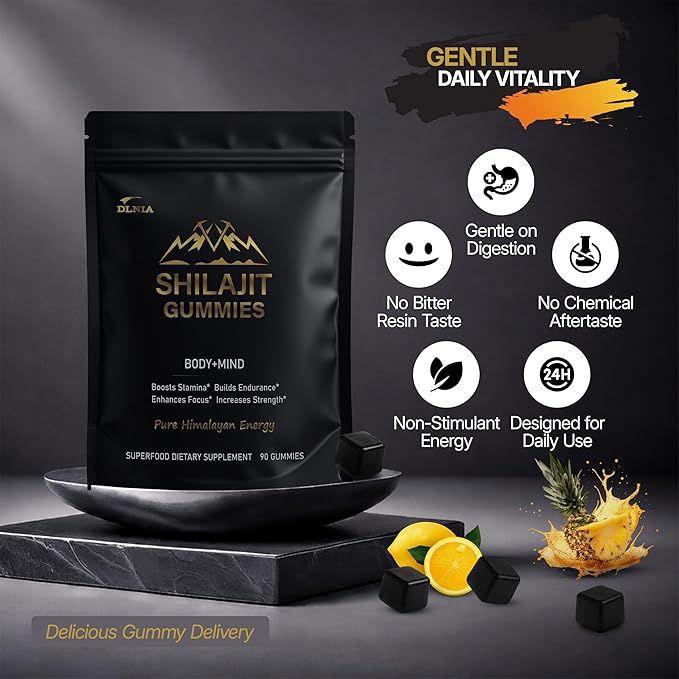 13-in-1 Shilajit Gummies with KSM-66® Ashwagandha | 4000 mg Himalayan Shilajit Extract (20:1), Choline & Botanicals | Sugar-Free, Vegan | Energy, Focus & Daily Vitality Support for Men & Women