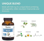 Himalaya Ashwagandha+ Relax, with GABA, Holy Basil & Chamomile for Reset, Relaxation & Stress Relief, Vegan, Gluten Free, 540 mg, 60 Vegetarian Capsules, 1 Month Supply
