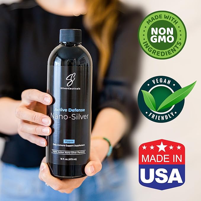 Colloidal Silver w/Nano Technology - 10ppm 8oz - 8X More Effective - Natural Immune Support - Save The Sick Days - Ages 5 & Up - Outperforms Higher PPM Silvers - No Taste & Smell - 3rd Party Tested