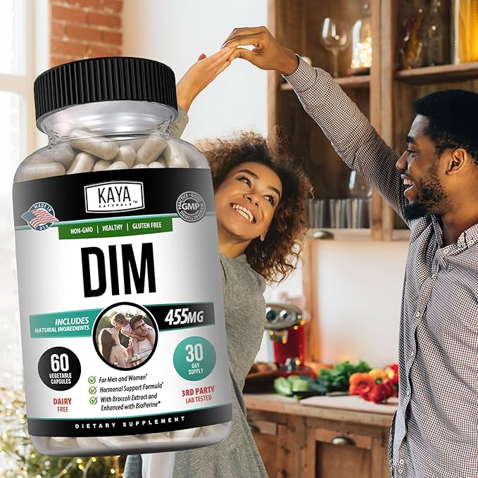 Kaya Naturals DIM Ultra | Supplement for Women and Men | Vegetable Capsules with Broccoli Extract & BioPerine | Herbal Supplement for Hormonal Support, Acne, Menopause, and Prostate – 60 Count