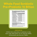 Natural Factors Whole Food Synbiotic Pre+Probiotic 10 Billion - Organic Gut & Digestive Health Supplement - Non-GMO, Gluten-Free & Dairy-Free - 60 Vegetarian Capsules (60 Servings)