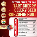 Tart Cherry Extract Liquid Drops - 9in1 with Celery Seed, Curcumin, Yucca Root, Boswellia, Chamomile, Milk Thistle, Ginger, and Citrus Limon - Vegan, Non-GMO - 30ml 1 Fl Oz