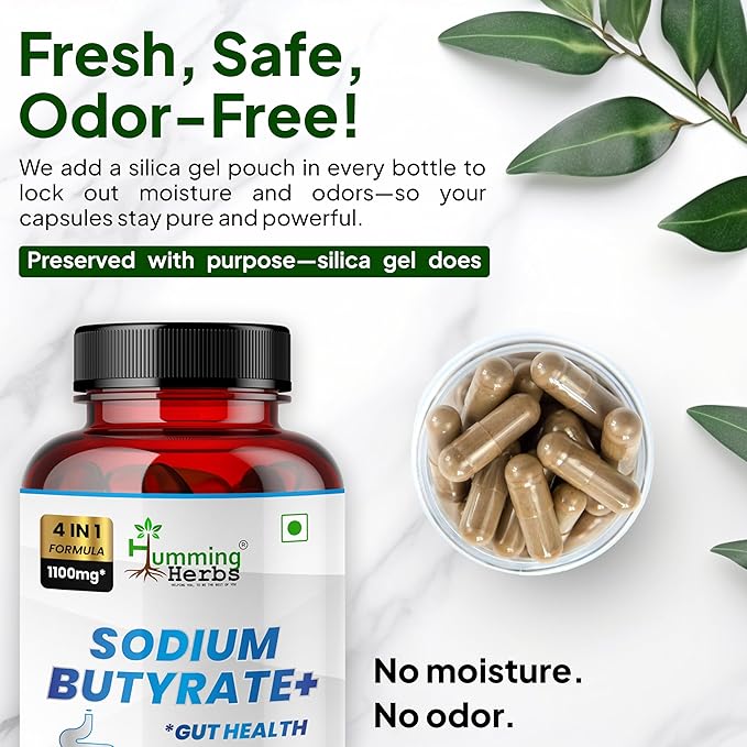 Sodium Butyrate with Calcium Magnesium Butyrate Contains Inulin, Probiotics, Magnesium and Calcium - 210 Capsules