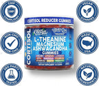 Clean Nutra Cortisol Supplement Gummies L-Theanine Magnesium Ashwagandha Apigenin Vitamin B6 Sleep and Calm Support Lavender Chicory Prebiotic Advanced Gummy Formula
