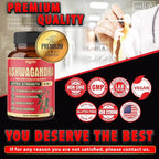 90 Capsules - Ashwagandha Supplement Capsules - Ginger Root, Turmeric, Rhodiola Rosea & Black Pepper