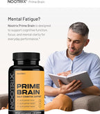 Nootrix Prime Brain Nootropic Supplement | Supports Memory, Mental Focus, Cognitive Health & Energy | Promotes Healthy Mood & Brain Function | Ginkgo Biloba, Lion's Mane & L Theanine | 180 Capsules