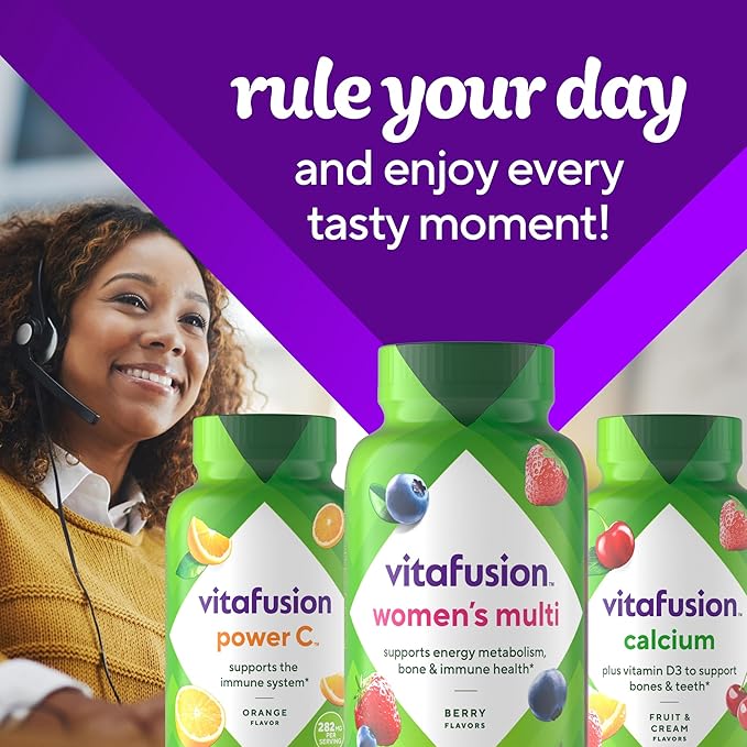 Vitafusion Womens Multivitamin Gummies, Berry Flavored Daily Vitamins for Women with Vitamins A, C, D, E, B-6 and B-12, 150 Count, 75 Day Supply, 150 Count