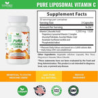 Pure Liposomal Vitamin C - 1200mg Immune System & Collagen Health Booster, Helps Anti Aging Skin Vitamins, Sodium Ascorbate, Sunflower Lecithin, Lypo Spheric - 60 Capsules