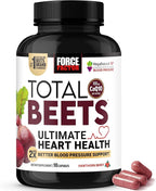 Force Factor Total Beets Ultimate Heart Health, Beet Root Capsules for Blood Pressure Support, CoQ10, Organic Beet Root Powder, Hawthorn Berry to Support Nitric Oxide & Blood Flow, 90 Capsules