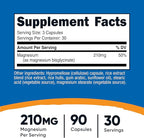 Nutricost Magnesium Glycinate Capsules (90 Capsules, 210 mg Per Serving) - Magnesium Glycinate Supplement for Gentle Absorption