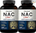 2 Pack NAC Supplement (N-Acetyl Cysteine) with Quercetin, 1,200mg Per Serving, 480 Capsules | Double Strength Antioxidant Support for Immune, Liver, & Lung Health – Non-GMO