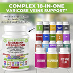 Dash of Vigor 18-in-1 Diosmin Hesperidin Supplement, Quercetin with Bromelain, Zinc, Vitamin C with Rutin Supplement, Horse Chestnut Extract, Butcher's Broom Extract, USA, 60 Capsules