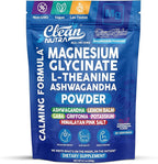 Magnesium Glycinate Powder Supplement + L Theanine Ashwagandha Glycine Apigenin Lemon Balm GABA 5HTP Pink Salt Potassium L Tryptophan Calcium | Powdered Sleep Aid Calm Trace Minerals Vitamin