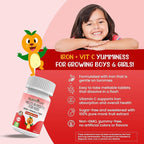 Chewable Iron Supplements for Kids (Ferronyl®/Carbonyl Iron 9 mg with Vitamin C 30 mg) Tablet in Tangerine Tango Orange Flavor Kids Supplement 90 Count (2 Bottles)