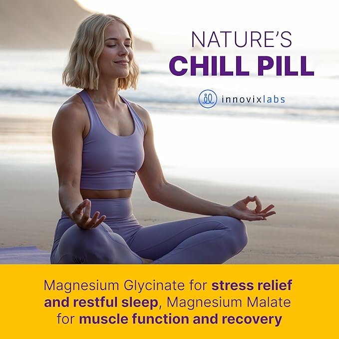 InnovixLabs Advanced Magnesium Capsules - 150 Ct, 210 mg - Chelated Glycinate and Malate - High Absorption, Promotes Relaxation, Bones, Muscle Health, Vegan Malate Sleep Supplement
