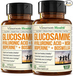 Joint Support Supplement with Glucosamine Sulfate, Hyaluronic Acid, Boswellia & MSM – Supports Joint Health, Mobility & Bone Strength – for Daily Use – FSA Eligible 2 Pack