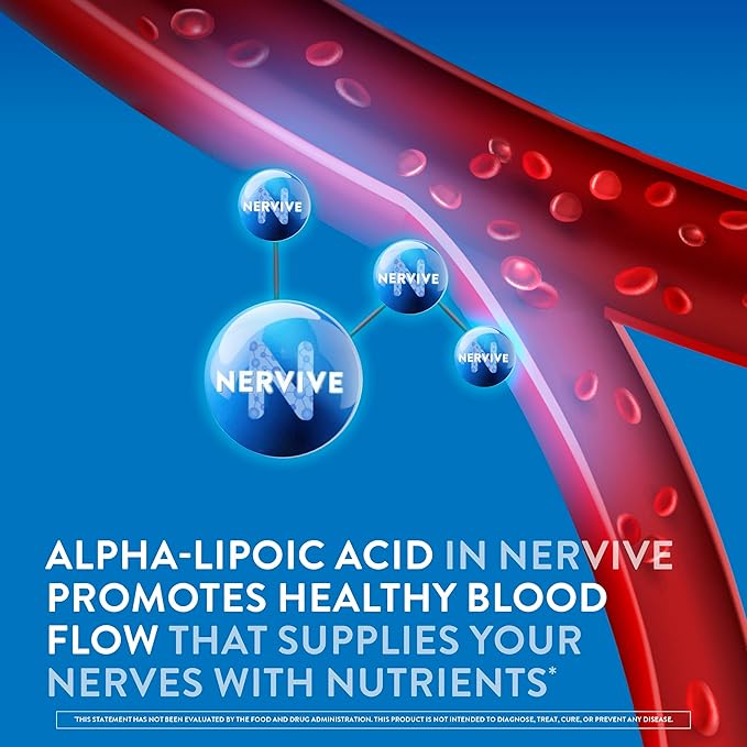 Nervive, Nerve Health Glucose Support Tablets, Nervive Supplement, Nervive Tablet, Alpha Lipoic Acid, Chromium Picolinate, Vitamin B12, B6, B1