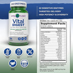 Vital Planet – Vital Digest Natural Digestive Enzymes Supports Breakdown of Proteins, Fats, and Carbohydrates and Reduces Occasional Gas, Bloating and Indigestion 90 Capsules (Packaging May Vary)