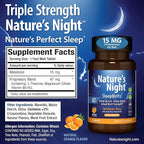 Zero Brands Nature's Night Triple Strength Quick Dissolve Melatonin 15mg with Supportive Blend | Natural Orange Flavor | 90 Count | Sugar Free, Vegan, Non-GMO, Drug Free