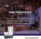 Host Defense Mushrooms Lion's Mane Extract - Lion's Mane Liquid Supplement for Brain Health - Mushroom Support for Focus & Memory Function - Immune & Nervous System Support - 2 fl oz (60 Servings)*