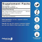 Patient One Milk Thistle Extract 250mg | Supplement to Support Healthy Liver Function* | Standardized to 80% Silymarin | 90 Capsules