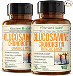 Glucosamine Chondroitin MSM – Joint Support Supplement for Women and Men with Glucosamine Sulfate 1500 mg, Chondroitin and MSM – for Cartilage, Joint Health and Flexibility – 2 Pack