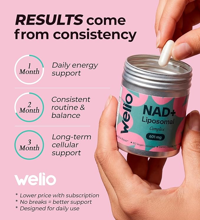Liposomal NAD Supplement 601mg | Third-Party Tested, High Purity NAD+ | Anti-Aging & Cellular Health | NMN Supplement Alternative | Advanced NAD+ Supplement for Women & Men – 60 Capsules