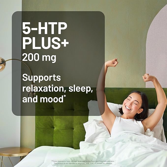 NatureWise 5-HTP 200mg Supplement from Griffonia Seeds with Cofactor Vitamin B6 - Mood Support and Natural Sleep Aid for Adults - Delayed-Release,Vegan - [2-Month Supply],60 Count (Pack of 2)