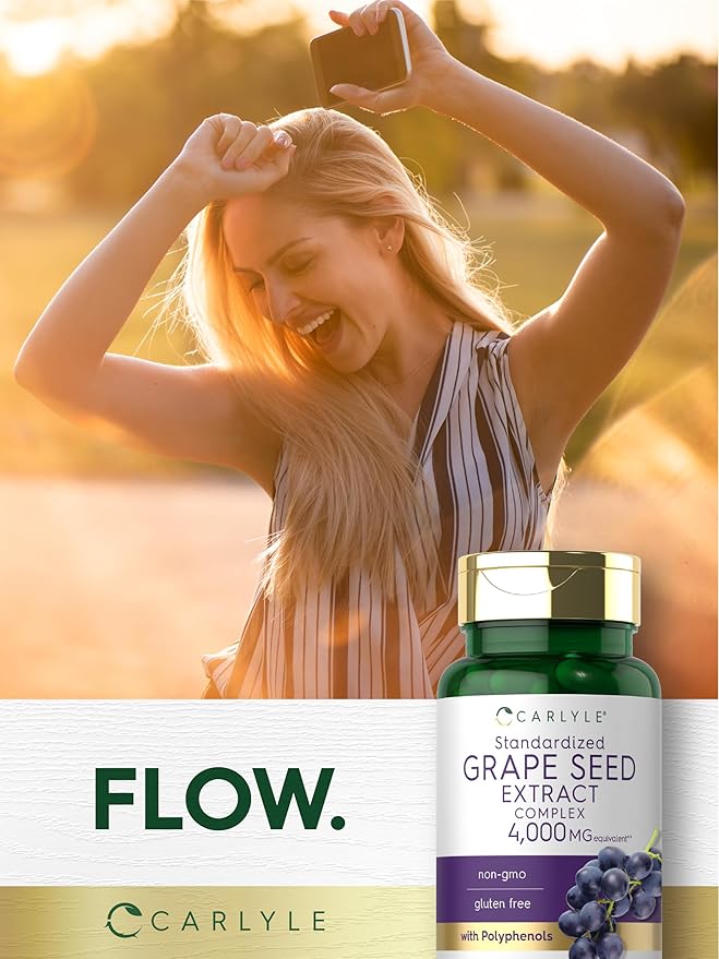 Carlyle Grape Seed Extract | 120 Quick Release Capsules | Standardized Extract Complex with Polyphenols | Non-GMO, Gluten Free Supplement