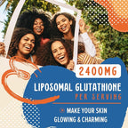 2400MG Liposomal Glutathione, with Vitamin C, Milk Thistle & Alpha-Lipoic Acid, Master Antioxidants, Pure Reduced L-Glutathione - Immune System, Cell Repair, Energy, High Absorption, 120 Softgels