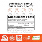 Muscle Feast Creapure Creatine Monohydrate Powder, Vegan Keto Friendly Gluten-Free Easy to Mix, Muscle Recovery Supplement, Trusted Creatine for Muscle Growth, Flavored Creatine, Natural Orange, 300g