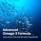 Micro Ingredients Supreme Omega-3 Fish Oil w/Ultra High EPA & DHA, Burpless Softgels | rTG Omega-3 with Vitamin D3 | Wild-Caught Cold Deep-Sea Fish | Lemon Flavor, Easy to Swallow, 60ct