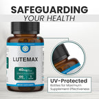 Lutemax 40 mg 100 days supply Eye Supplement - Supports Macular Health, Vision Clarity, Heart Health, Protects Eyes from Blue Light & Photons, Antioxidant Protection, GMP Certified 60 Softgel.
