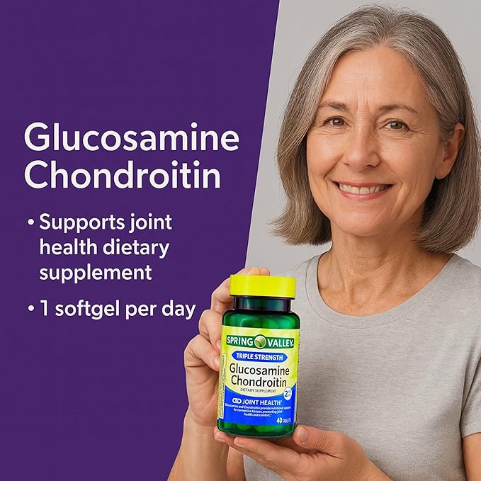 Glucosamine Chondroitin Triple Strength 40 Tablets, Glucosamina Suplemento, 1400mg Glucosamine + 1200mg Chondroitin, Daily Joint Support, Gluten Free (Pack of 2)