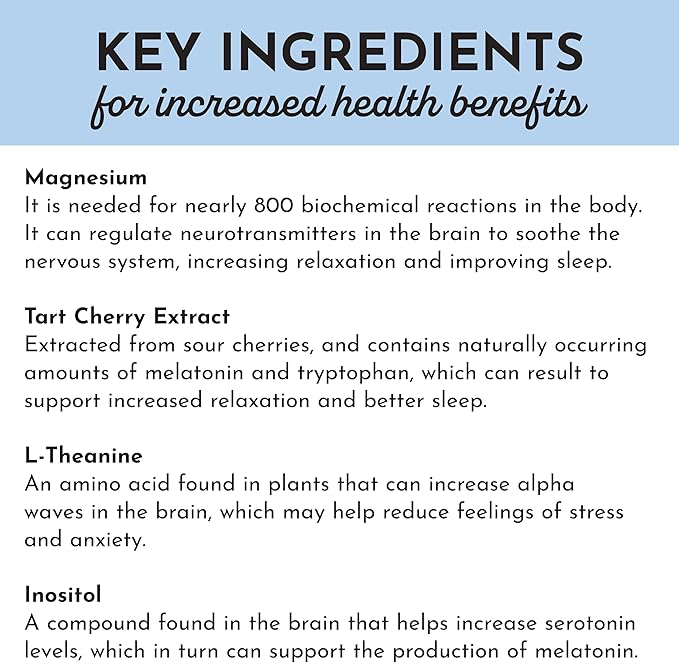 JUST INGREDIENTS Kids Nighttime Relax Drink Mix – Strawberry Limeade Flavor – 60 Servings | Magnesium, Tart Cherry & L-Theanine | Supports Evening Calm, Relaxation & Restful Sleep*