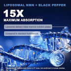 LanranBee Liposomal NMN Supplement Complex 1000mg Per Serving, 60 Veggie Capsules | 6-in-1 NAD+ Support Formula with NMN, Quercetin, Trans-Resveratrol, TMG & Spermidine | Gluten-Free, Non-GMO