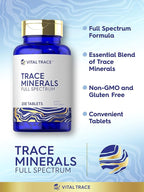 Carlyle Trace Minerals | 200 Tablets | Full Spectrum Supplement | Non-GMO & Gluten Free Complex | by Vital Trace