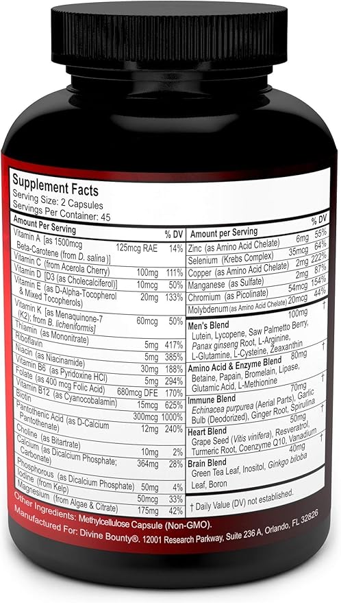Divine Bounty D-Mannose Capsules & Mens Multivitamin Bundle