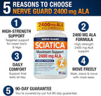 Sciatica Relief Supplement with 2400 mg Alpha Lipoic Acid – Maximum Strength Sciatic Nerve Support for Lower Back & Legs – 2400mg ALA, Vitamins, Magnesium, Turmeric & Ginger – 60 Capsules