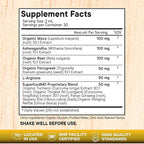 Superfood MD Maca Root Liquid Drops with Ashwagandha, Nettle, Fenugreek, Beet Root and L-Arginine Liquid Multivitamin for Women and Men - 4 Oz