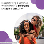 BlueBonnet Stress Vitamin B Complex for Women & Men - Daily Vitamin B6, B12, B2, B3, B5, Folate Energy & Daily Fatigue Supplement - Vegan & Gluten-Free VIT B Complex - 50 Vegetable Capsules