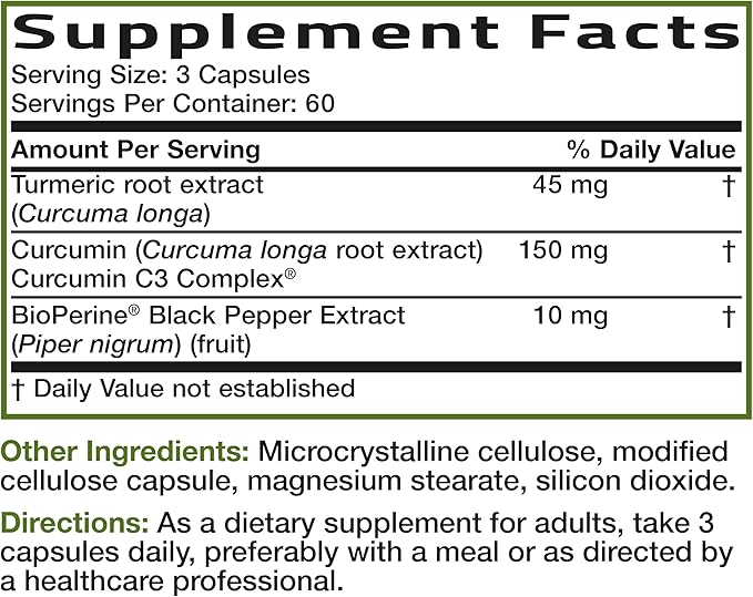 Bronson Turmeric Curcumin Extra Strength - Antioxidant, Joint & Digestion Support with BioPerine, Non-GMO, 180 Vegetarian Capsules