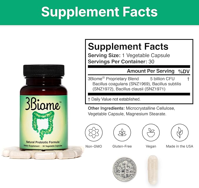 Natural Probiotic Supplement - Non-GMO, Vegan, Gluten-Free