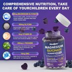 Magnesium Glycinate Gummies 500mg/250mg for Adults Kids Teens, Sugar Free Magnesium Calm Sleep Aid, Kids Sleep Gummies with L-Theanine Glycine B6 for Sleep, Calm, Muscle,Relax Brain,No Melatonin,2Pack
